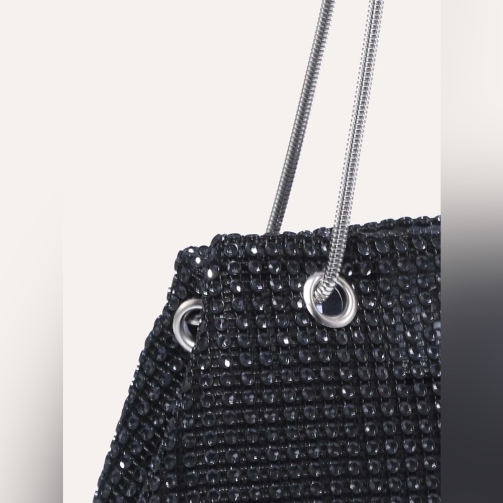 Mini Rhinestone Decor Chain Bucket Bag - Picture 6 of 6
